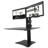 Victor® High Rise Dual Monitor Standing Desk Workstation, 28" X 23" X 10.5" To 15.5", Black freeshipping - TVN Wholesale 