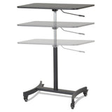 Victor® Dc500 High Rise Collection Mobile Adjustable Standing Desk, 30.75" X 22" X 29" To 44", Black freeshipping - TVN Wholesale 