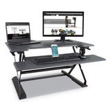 Victor® High Rise Height Adjustable Standing Desk With Keyboard Tray, 31" X 31.25" X 5.25" To 20", Gray-black freeshipping - TVN Wholesale 