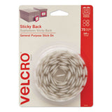 VELCRO® Brand Sticky-back Fasteners, Removable Adhesive, 0.63" Dia, White, 75-pack freeshipping - TVN Wholesale 
