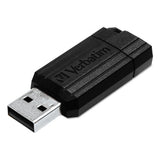 Pinstripe Usb Flash Drive, 128 Gb, Black