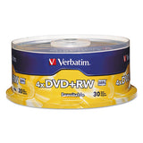 Verbatim® Dvd+rw Rewritable Disc, 4.7 Gb, 4x, Spindle, Silver, 30-pack freeshipping - TVN Wholesale 