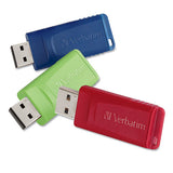 Verbatim® Store 'n' Go Usb Flash Drive, 8 Gb, Assorted Colors, 3-pack freeshipping - TVN Wholesale 