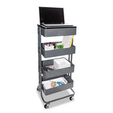 Vertiflex® Adjustable Multi-use Storage Cart And Stand-up Workstation, 15.25" X 11" X 18.5" To 39", Gray freeshipping - TVN Wholesale 