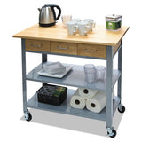 Vertiflex® Countertop Serving Cart, 35.5w X 19.75d X 34.25h, Silver-brown freeshipping - TVN Wholesale 