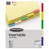 Wilson Jones® Insertable Tab Dividers, 3-hole Punched, 5-tab, 11 X 8.5, Buff, 1 Set freeshipping - TVN Wholesale 