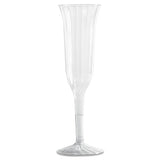 Classic Crystal Plastic Wine Glasses On Pedestals, 5 Oz, Clear, Fluted, 10-pack, 24 Packs-carton