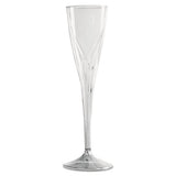 Classicware One-piece Champagne Flutes, 5 Oz, Clear, Plastic, 10-pack, 10 Packs-carton