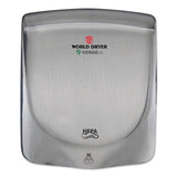 WORLD DRYER® Verdedri Hand Dryer, 13.38 X 11.75 X 4, Stainless Steel, Brushed freeshipping - TVN Wholesale 