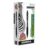 Zebra® Z-grip Ballpoint Pen, Retractable, Medium 1 Mm, Black Ink, Clear Barrel, 24-pack freeshipping - TVN Wholesale 