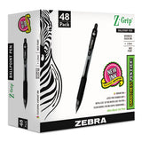 Zebra® Z-grip Ballpoint Pen, Retractable, Medium 1 Mm, Black Ink, Black Barrel, 48-pack freeshipping - TVN Wholesale 