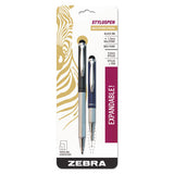 Zebra® Styluspen Telescopic Ballpoint Pen-stylus, Retractable, Medium 1 Mm, Black Ink, Blue-gray Barrel, Pair freeshipping - TVN Wholesale 