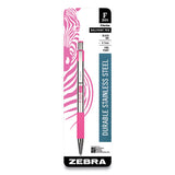 Zebra® F-301 Ballpoint Pen, Retractable, Fine 0.7 Mm, Black Ink, Stainless Steel-pink Barrel freeshipping - TVN Wholesale 