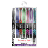 Fountain Pen, Fine 0.6 Mm, Assorted Ink Colors, Assorted, 7-pack