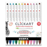 Zebra® Clickart Porous Point Pen, Retractable, Fine 0.6 Mm, Assorted Ink Colors, White Barrel, 12-pack freeshipping - TVN Wholesale 