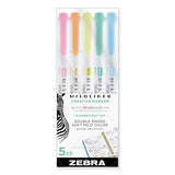 Zebra® Mildliner Double Ended Highlighter, Assorted Ink Colors, Bold-chisel-fine-bullet Tips, Assorted Barrel Colors, 5-pack freeshipping - TVN Wholesale 